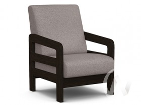 Кресло отдыха Вега-34 (венге лак/UNO ROSY-GREY) в Большой Ирбе - bolshaya-irba.katalogmebeli.com | фото