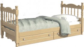 Кровать одинарная Аленка из массива сосны 800*1890 Сосна в Большой Ирбе - bolshaya-irba.katalogmebeli.com | фото