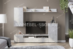 Мебель для гостиной МГС 4 (Белый/Цемент светлый) в Большой Ирбе - bolshaya-irba.katalogmebeli.com | фото